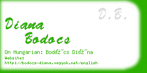 diana bodocs business card